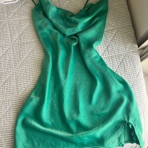 Polly & Esther Vibrant Green Mini Dress